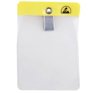 ESD BADGE HOLDER\, CLIP-ON\, VERTICAL\, 2-1/8INx3-3/8IN (IS)